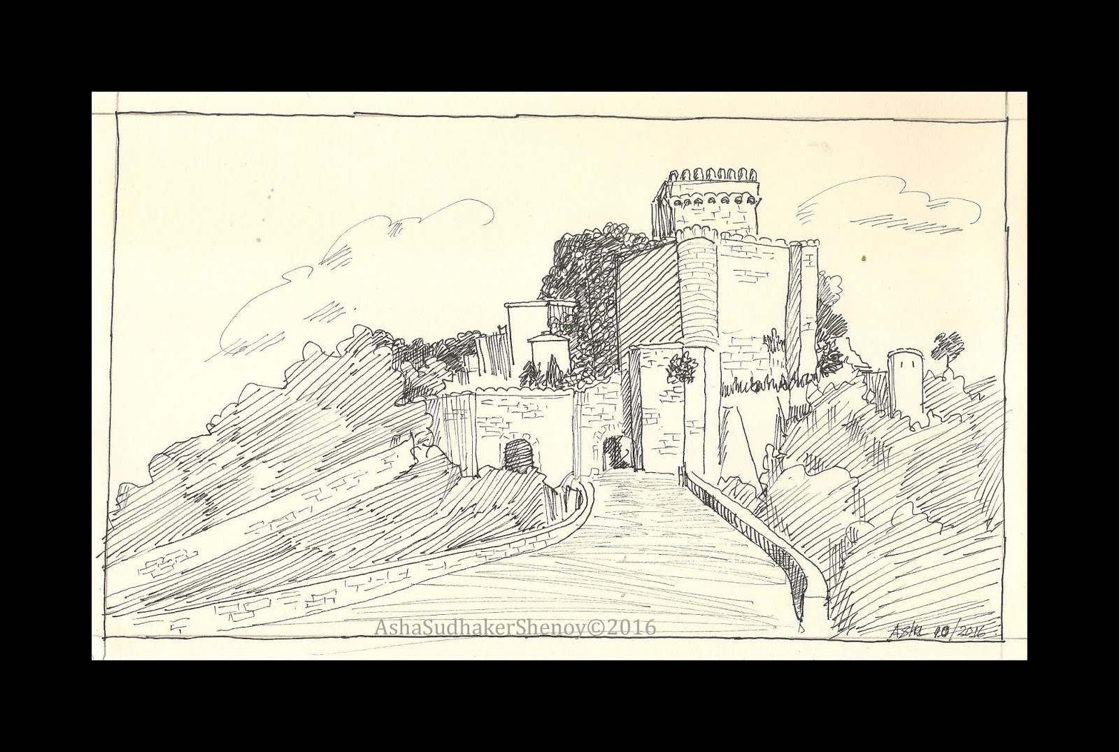 Худжандская крепость рисунок